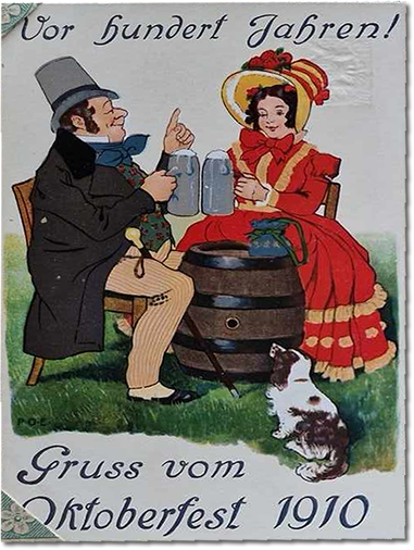 Lithografie-Postkarte-Oktoberfest-1910